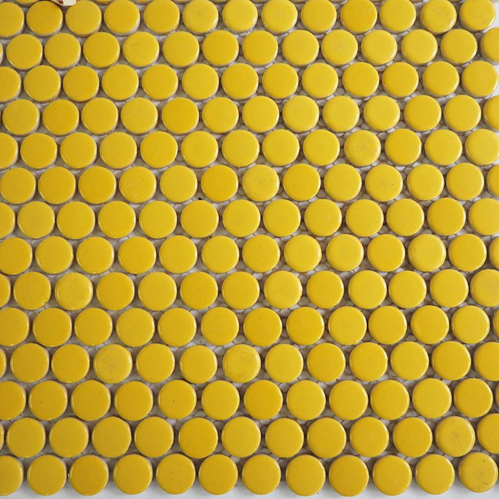 Ceramic mosaic tiles, Round 20mm, Empire Yellow