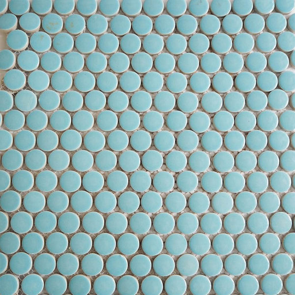 Ceramic mosaic tiles, Round 20mm, Ethereal Blue