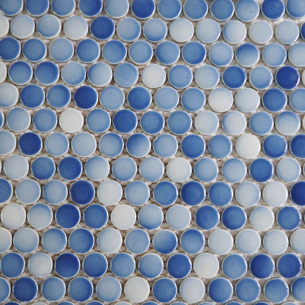 Ceramic mosaic tiles, Round 20mm, Ocean mix