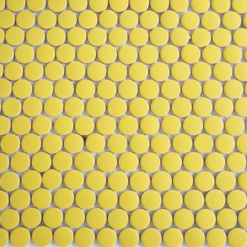 Ceramic mosaic tiles, Round 20mm, Lemon Yellow