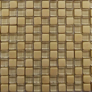 Glass mosaic tiles, 10x10 mm, Beige