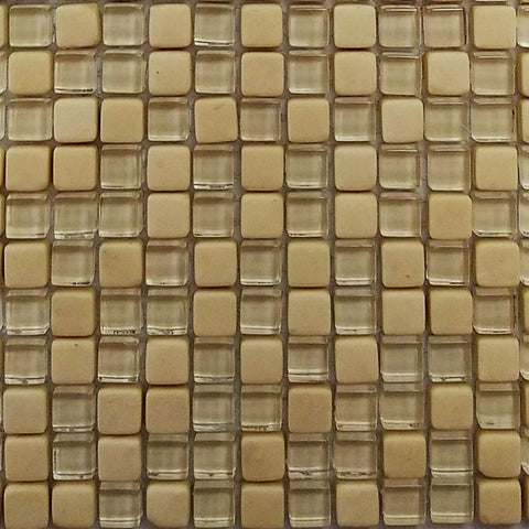 Glass mosaic tiles, 10x10 mm, Beige