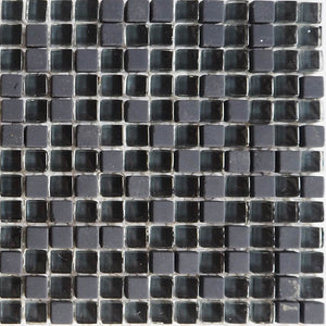 Glass mosaic tiles, 10x10 mm, Black