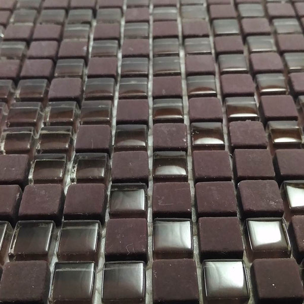 Glass mosaic tiles, 10x10 mm, Chocolate