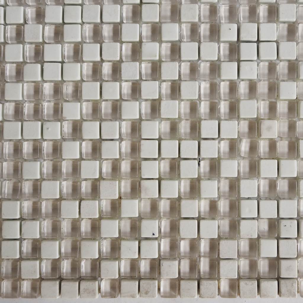 Glass mosaic tiles, 10x10 mm, White