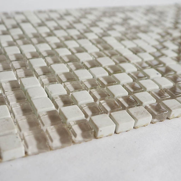 Glass mosaic tiles, 10x10 mm, White