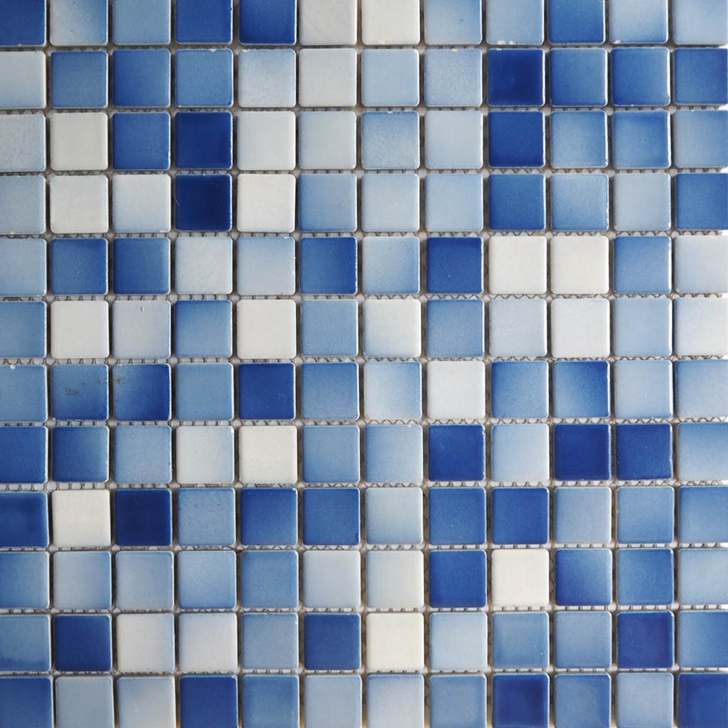 Ceramic mosaic tiles, 23x23 mm, Glossy Blue mixes