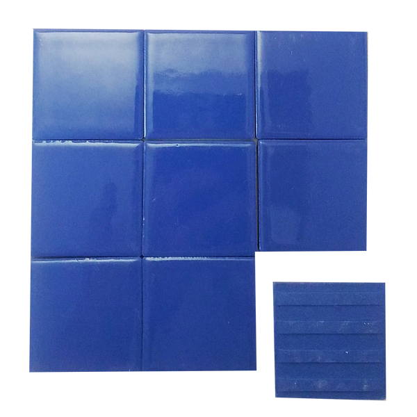 Ceramic mosaic tiles, 47x47 mm, Glossy Cobalt Blue