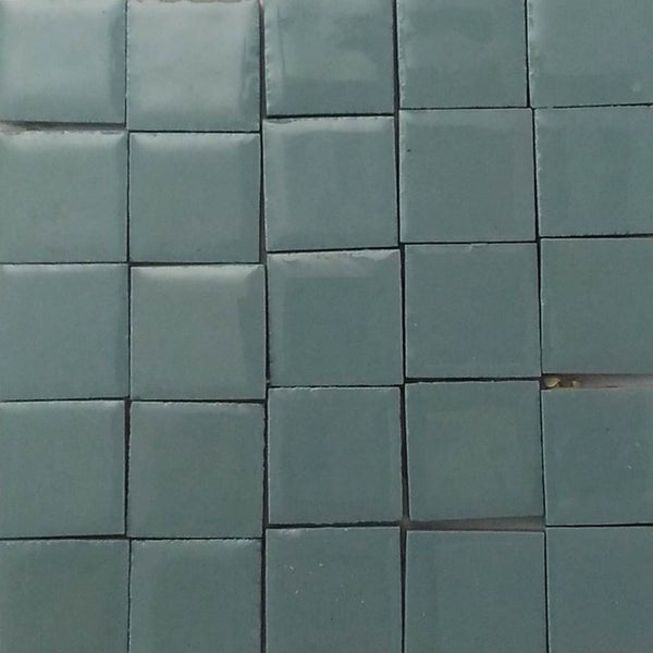 Ceramic mosaic tiles, 17x17 mm, Glossy Teal