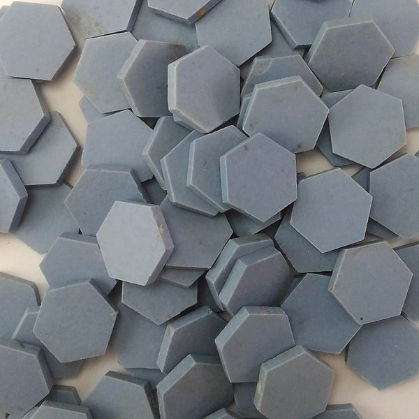 Ceramic mosaic tiles, 25x25 mm, Hexagon, Matt Teal