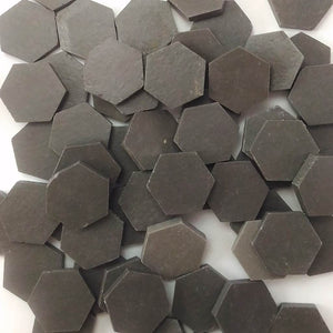 Ceramic mosaic tiles, 25x25 mm, Hexagon, Matt Midnight Black