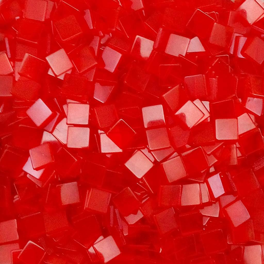 Resin mosaic tiles, 10x10 mm, Clear 362 Coral Rose