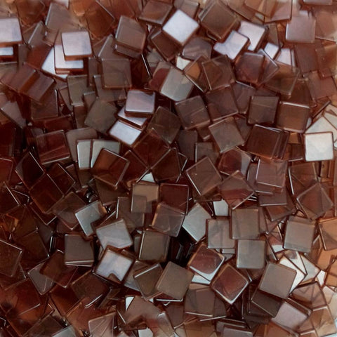 Resin mosaic tiles, 10x10 mm, Clear DB Dark Brown