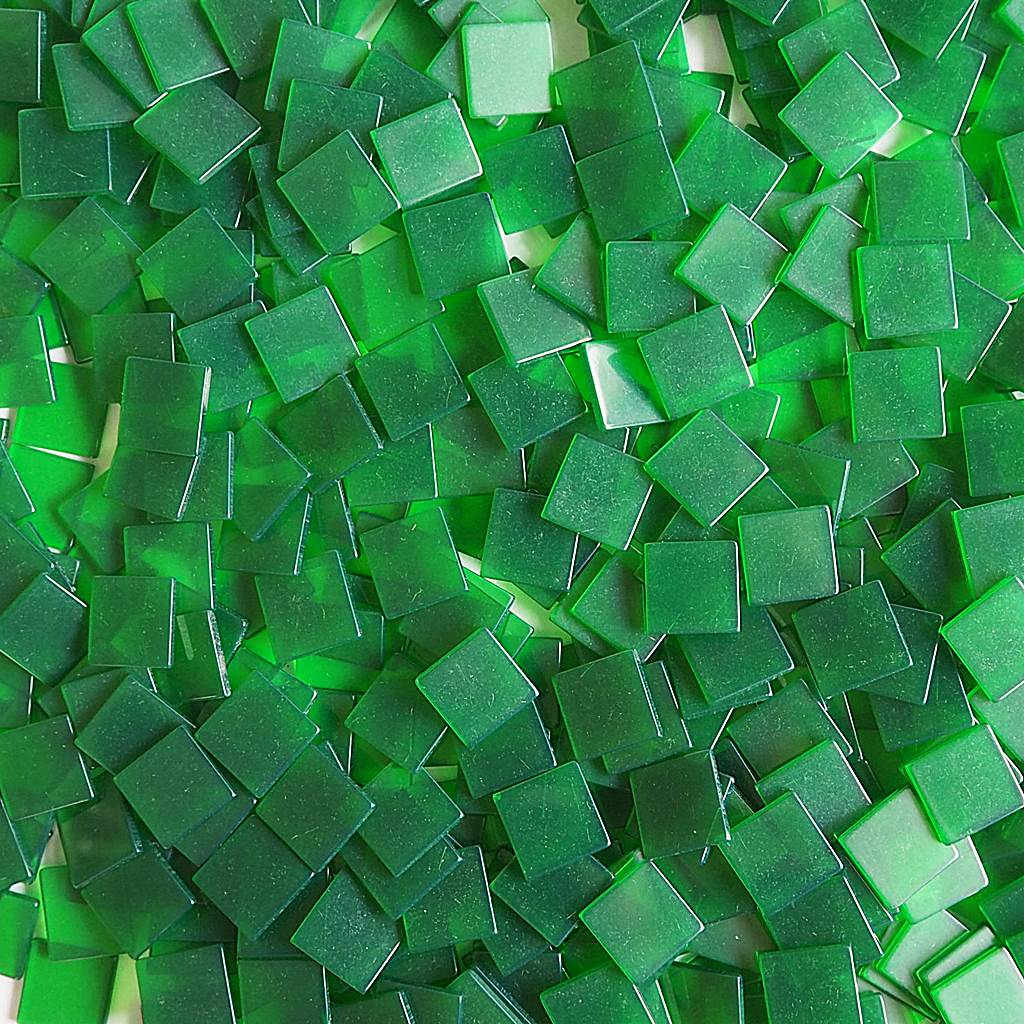 Resin mosaic tiles, 15x15 mm, Clear Dark Green