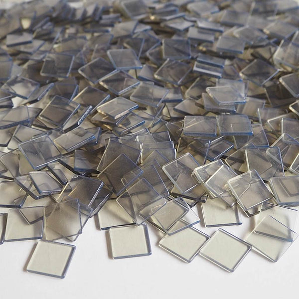 Resin mosaic tiles, 15x15 mm, Clear Grey