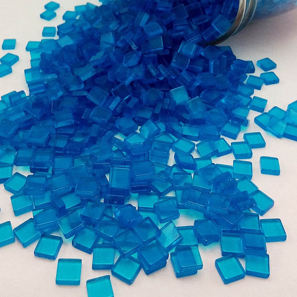 Resin mosaic tiles, 5x5 mm, Clear 501 Norse Blue