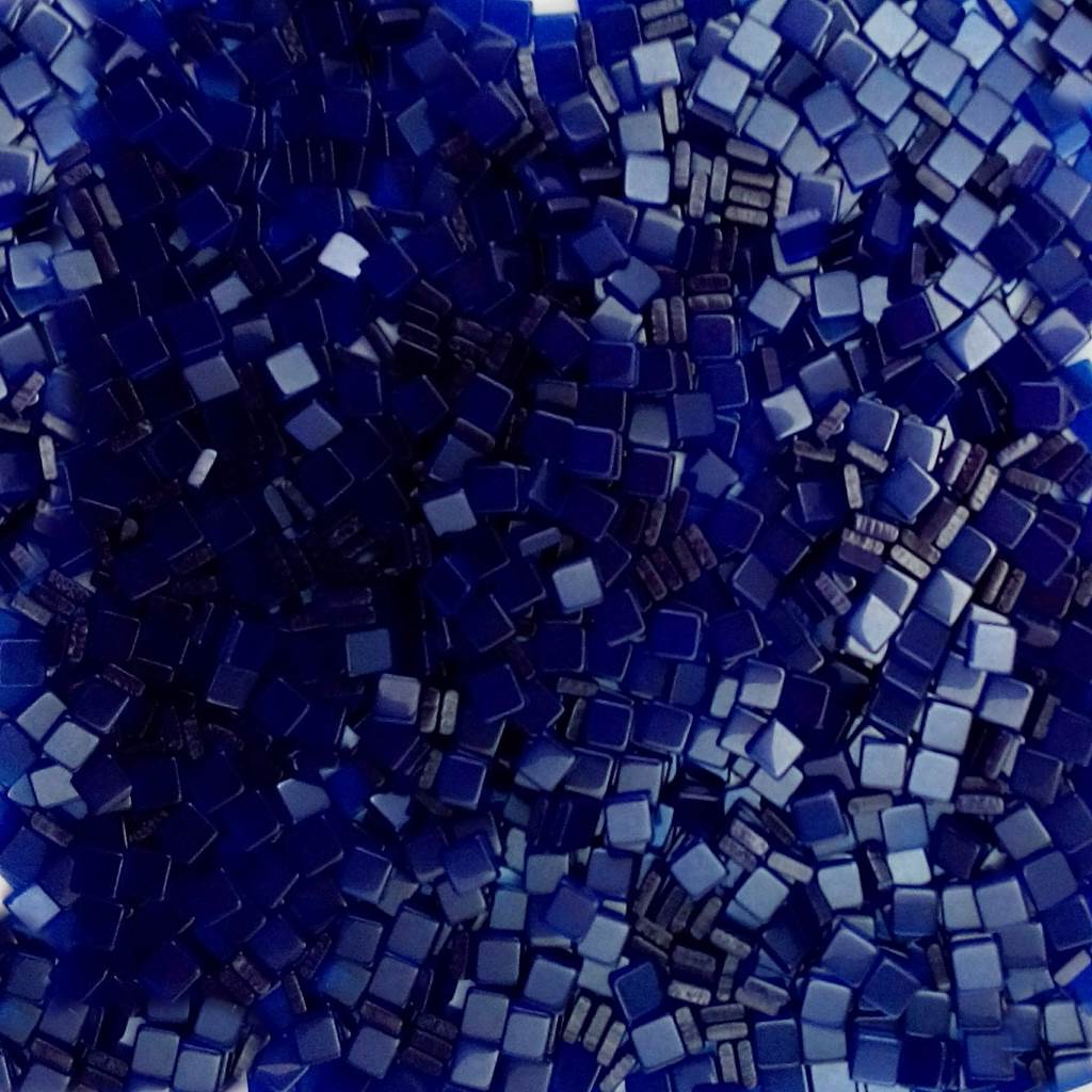 Resin mosaic tiles, 5x5 mm, Clear 723 Ultra Marine