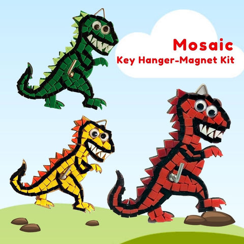Mosaic key hanger, Dinosaur T-Rex