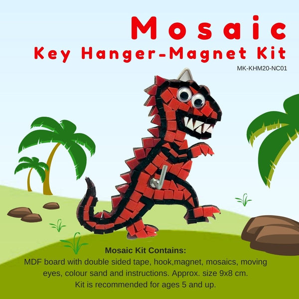 Mosaic key hanger, Dinosaur T-Rex