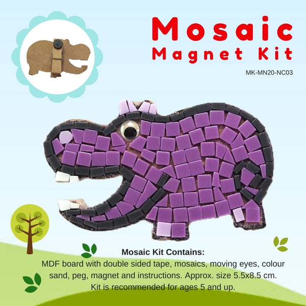 Mosaic magnet kit, Hippo