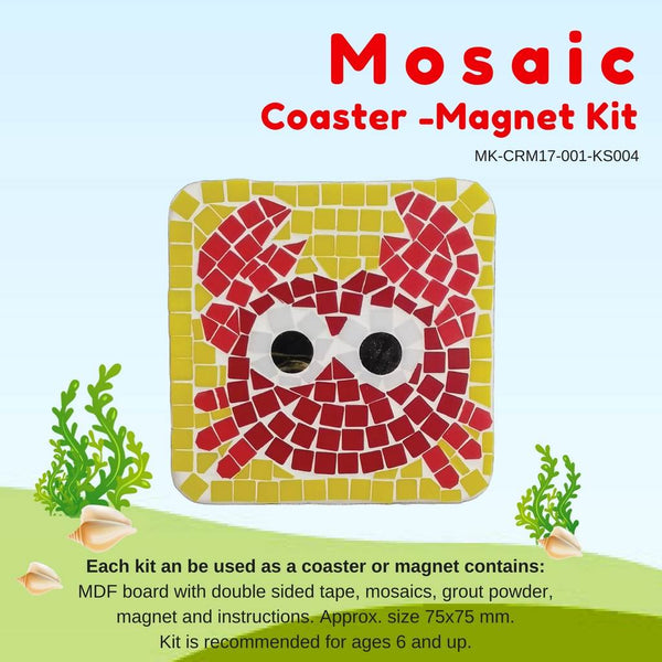 Mosaic Coaster or Magnet Kit, Crab