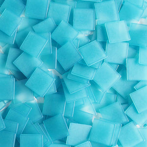 Resin mosaic tiles, 20x20 mm, Frost Blue