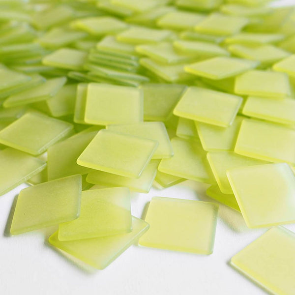 Resin mosaic tiles, 20x20 mm, Frost Lime Green