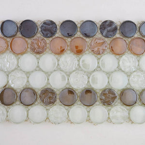 Glass mosaic tiles, Round 24mm, Natural mix