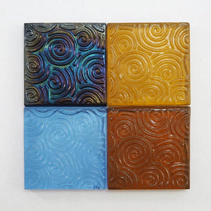Decorative Square glass tiles, 48x48 mm, Circles