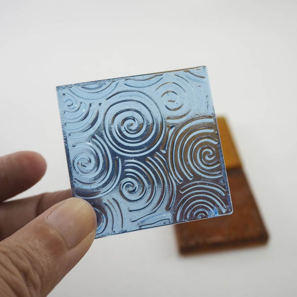 Decorative Square glass tiles, 48x48 mm, Circles