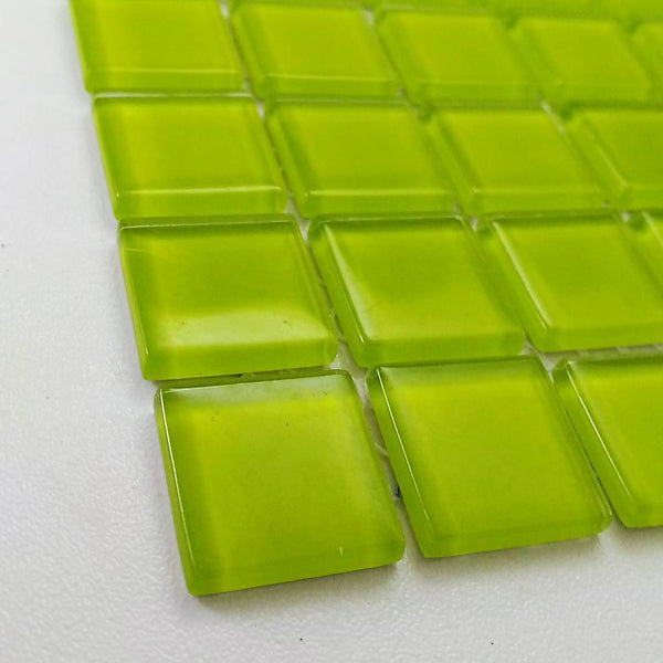 Glass mosaic tiles, 20x20 mm, Lime Green