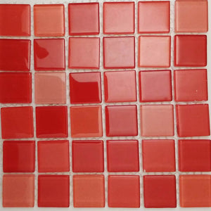 Glass mosaic tiles, 25x25 mm, Cherry Series 1