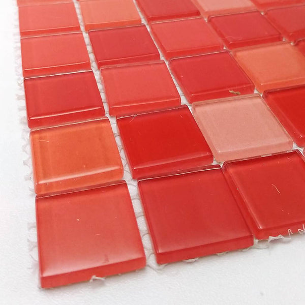 Glass mosaic tiles, 25x25 mm, Cherry Series 1