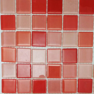 Glass mosaic tiles, 25x25 mm, Cherry Series 2