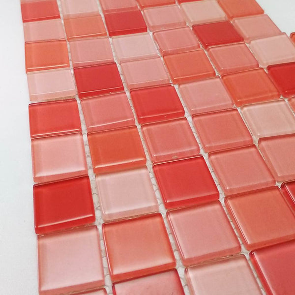 Glass mosaic tiles, 25x25 mm, Cherry Series 2
