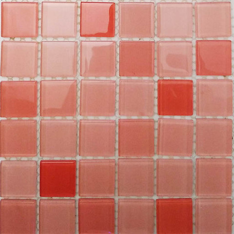 Glass mosaic tiles, 25x25 mm, Cherry Series 3