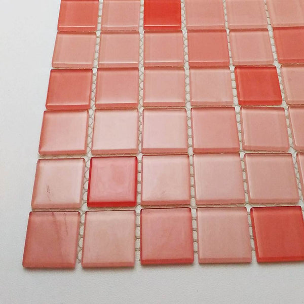 Glass mosaic tiles, 25x25 mm, Cherry Series 3
