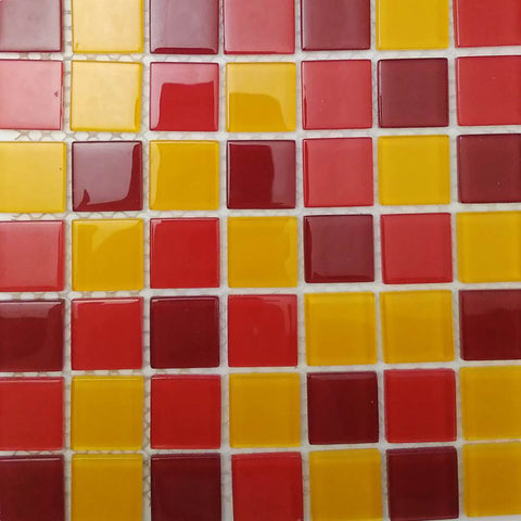 Glass mosaic tiles, 25x25 mm, Sunshine