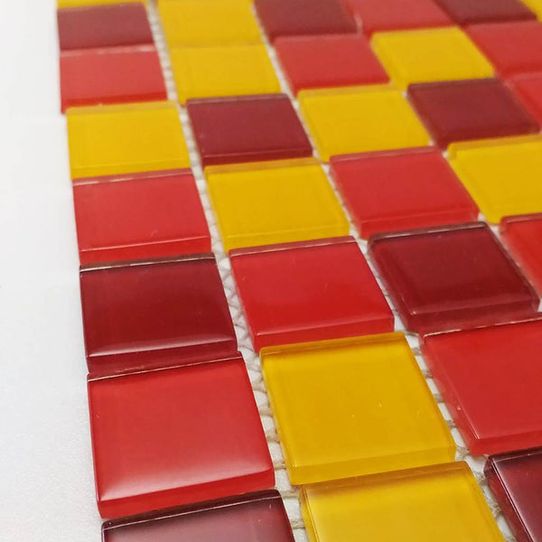 Glass mosaic tiles, 25x25 mm, Sunshine