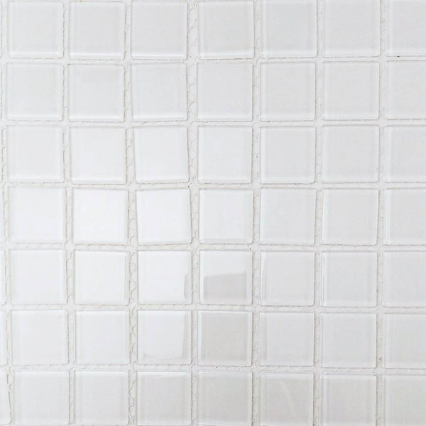 Glass mosaic tiles, 25x25 mm, White