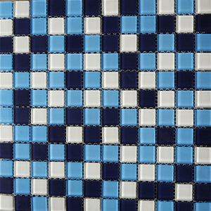 Glass mosaic tiles, 25x25 mm, Mix Ocean Blue 01