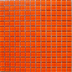 Glass mosaic tiles, 20x20 mm, Orange