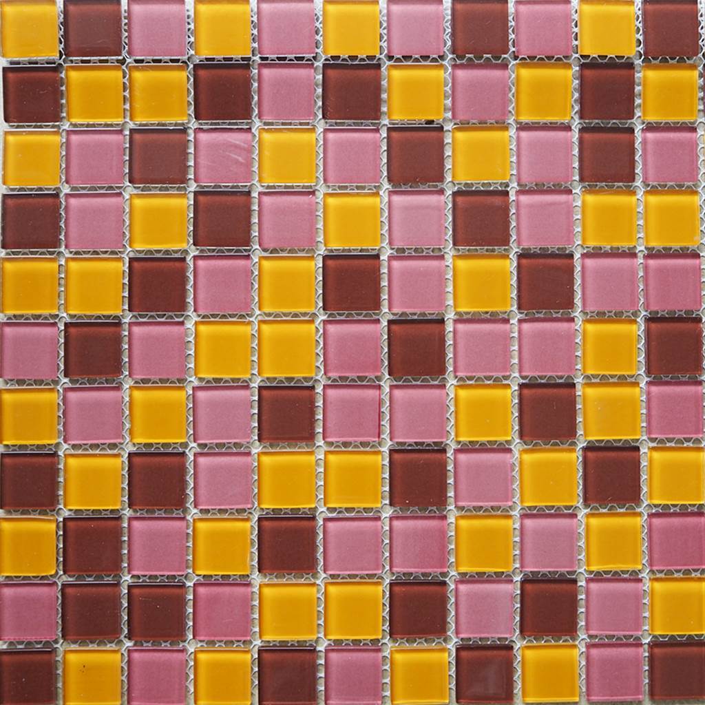 Glass mosaic tiles, 25x25 mm, Mix Retro