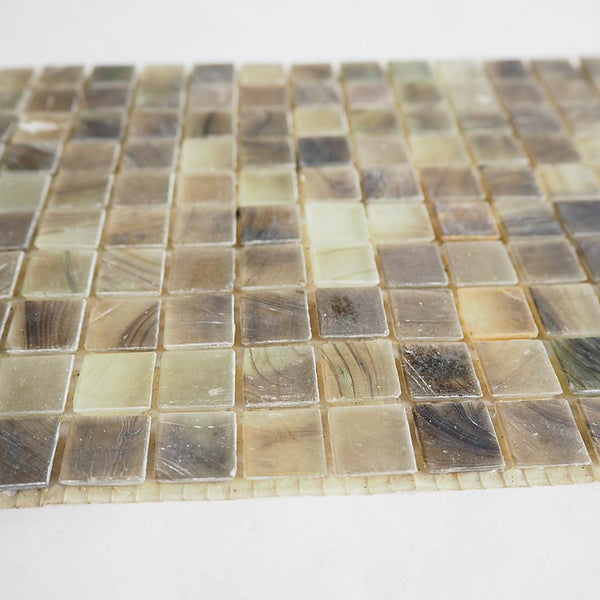 Vitreous glass mosaic tiles, 15x15 mm, Frost Earth
