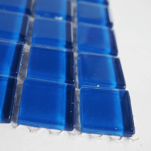 Glass mosaic tiles, 20x20 mm, Admiral Blue