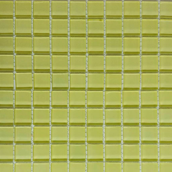 Glass mosaic tiles, 20x20 mm, Light Lime