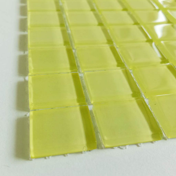 Glass mosaic tiles, 20x20 mm, Light Lime