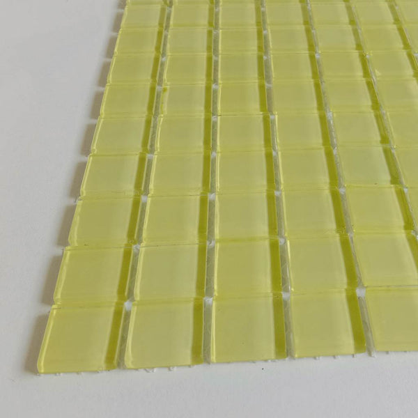 Glass mosaic tiles, 20x20 mm, Light Lime