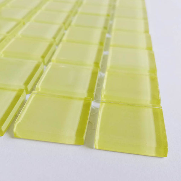 Glass mosaic tiles, 20x20 mm, Light Lime