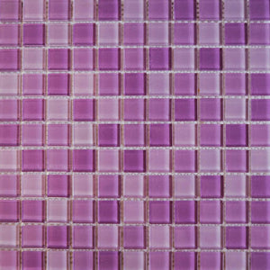 Glass mosaic tiles, 25x25 mm, Purple mix